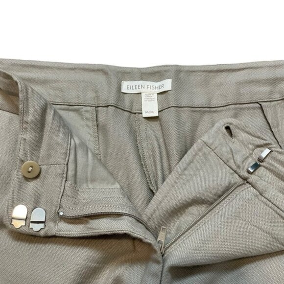 Eileen Fisher beige tan cotton capris casual pants size M - Picture 7 of 11